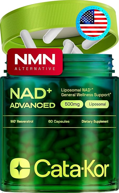 Cata-Kor Liposomal NAD Resveratrol Supplement NMN Supplement Alternative Third-Party Tested Advanced NAD Supplement for Women & Men 30-Day Supply