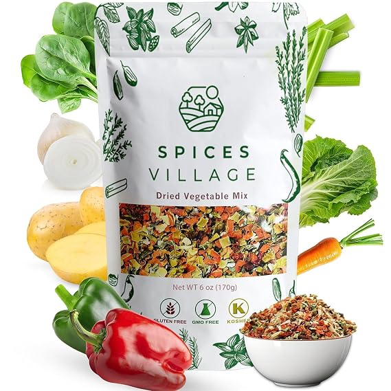 SPICES VILLAGE Dried Ramen Toppings, Dehydrated Vegetables, 6 oz, Kosher