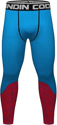 Red Plume Mens Sports Compression Pants Tights Baselayer Workout Cool Dry Long Running Leggings for Cycling Yoga Basketball