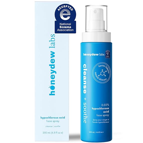 Honeydew Labs Hypochlorous Acid Spray, HOCl Facial Cleanser - 6.8 oz | Dermatologist Tested, Safe to use on Sensitive, Acne-Prone, Irritated Skin, Redness, Eczema, Rashes & Itching