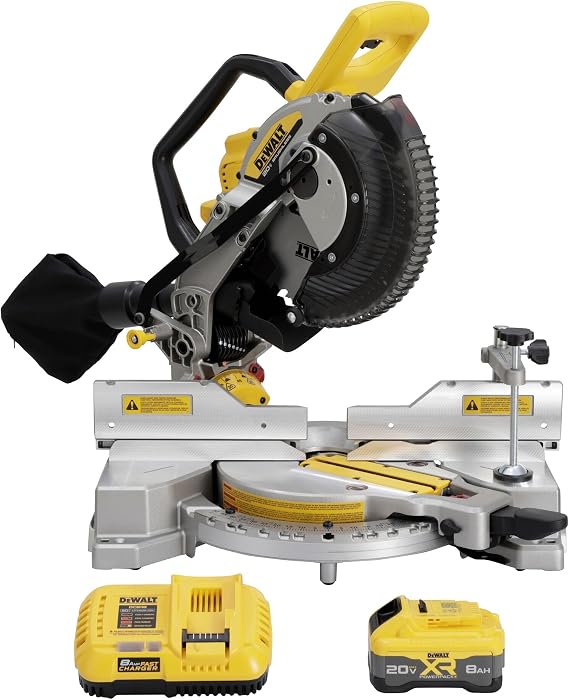 DEWALT 20V MAX XR 10 in. Double Bevel Fixed Miter Saw Kit (DCS714WW1)