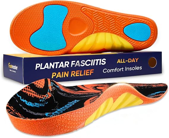 Footmaster Plantar Fasciitis Pain Relief Insoles,All-Day Comfort Orthotic Shoe Inserts with Arch Support,Shock Absorbing for Heel Pain and Flat Feet