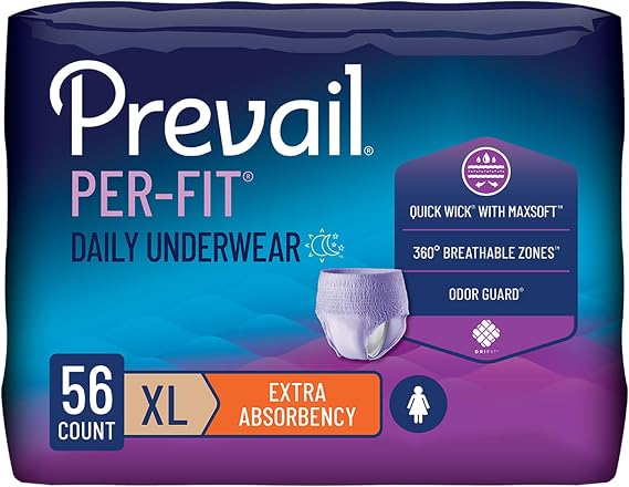 Prevail Per-Fit Daily Underwear for Women, XL, Large, Female, 56 ct