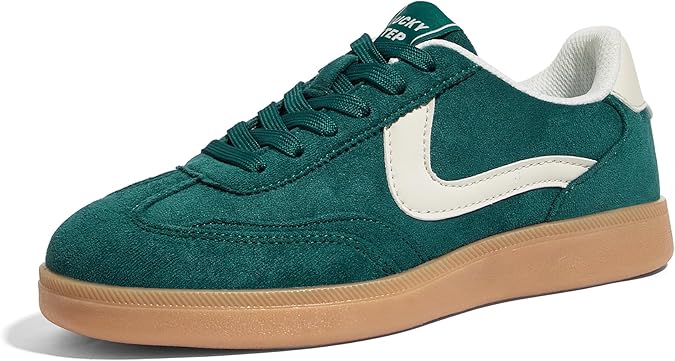 LUCKY STEP Women's Retro Trainers - Fashionable Classic Casual Shoes Non-Slip Comfortable Skate Shoes for Walking