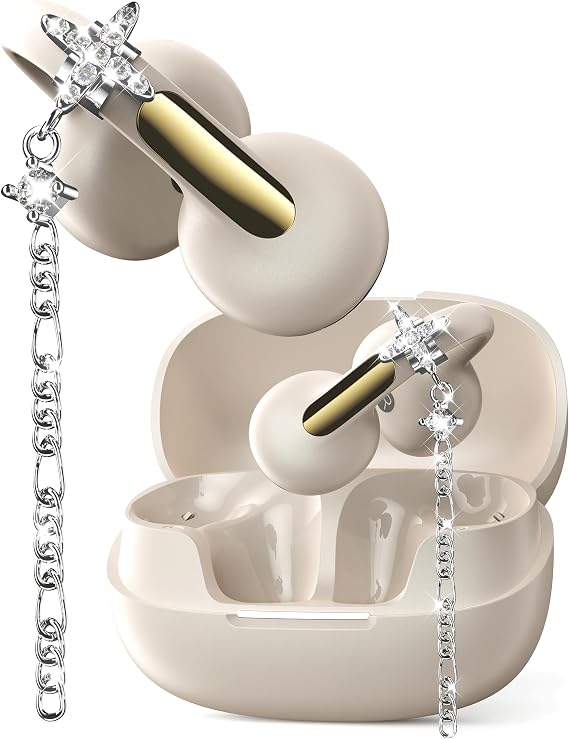 Open Ear Headphones with Dangling Star Jewelry Earrings