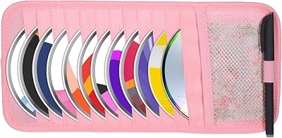 CD Holder for Car Visor, Vehicle Sun Visor Organizer Large Capacity with 12 DVD Storage Sleeves 1 Mesh Pocket 1 Pen Holder and Elastic Strap