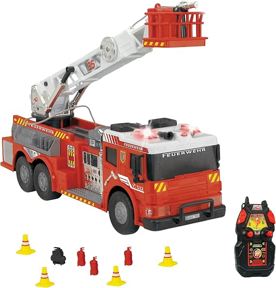 Dickie Toys 24 inch RC Fire Truck Toy with Water Pump, Light and Sound