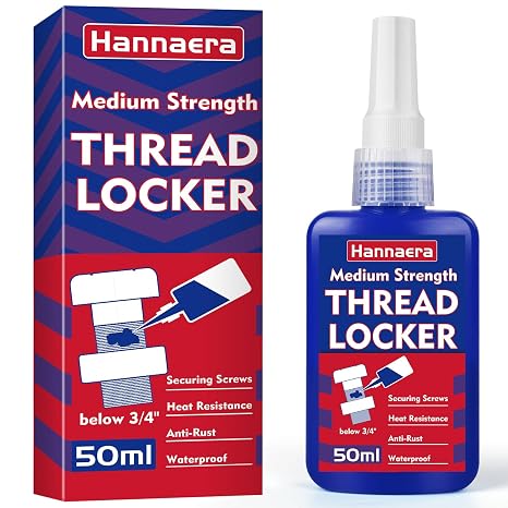 Thread Lock Blue 50ml, Medium Strength Threadlock, Removable Threadlocker, Lock & Seal Nuts, Bolts, Fasteners and Metals, Against Losening and Leakage (50ml)