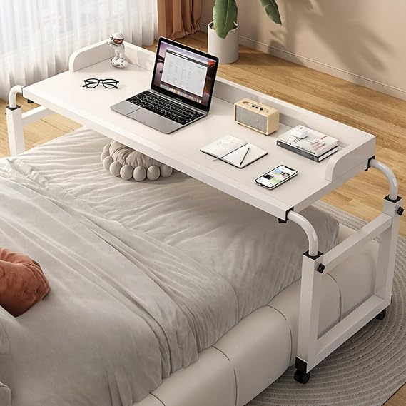 Bed Desk Over The Bed Table with Wheels Overbed Table Over The Bed Desk Over Bed Table Mobile Desk Bed Table with Wheels for Table with Wheels Adjustable Height