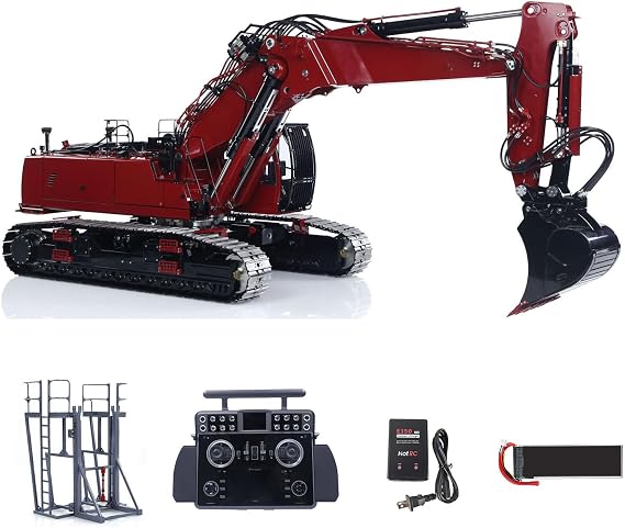 LESU 1/14 LR960 Remote Control Digger RC Full Hydraulic Excavator 13-Ways Directional Valve RTR Construction Vehicle Metal GPS Light Sound Smoke Unit XE Radio Hobby Grade Model