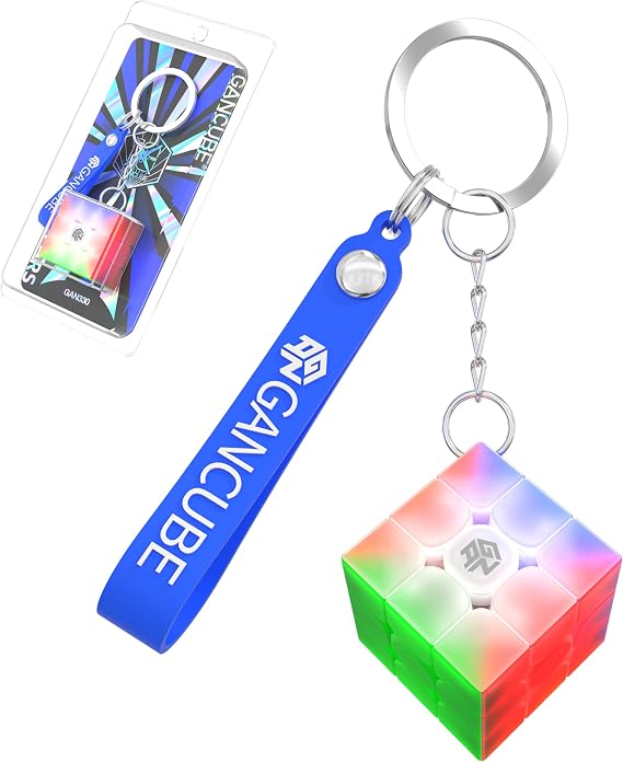 CuberShop GAN 330 Mini Keychain Speed Cube (10th Anniversary Special Version), GAN Cube 3X3 Tiny Collectibles Key Rings Cute Cube Pocket Size GAN330 Keychaincube 10 Anniv