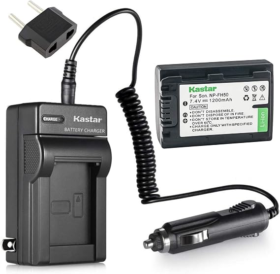 Battery and Charger for Sony DCR-DVD108, DCR-DVD308, DCR-DVD408 Handycam Camcorder