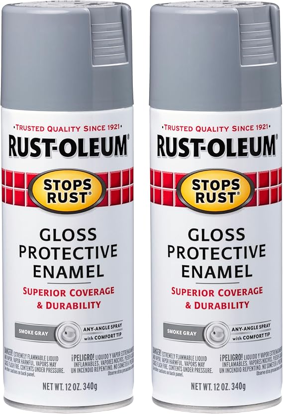 Rust-Oleum Stops Rust Spray Paint, Gloss Smoke Gray