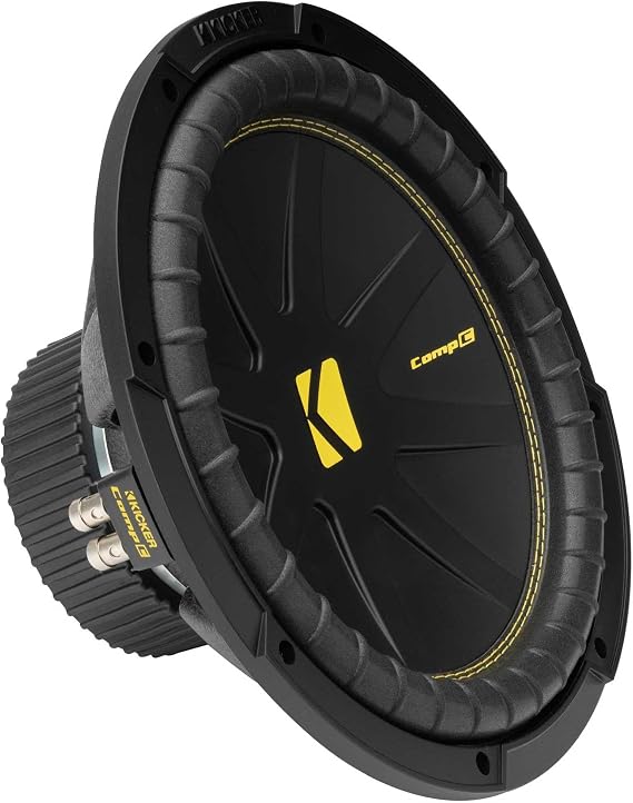 KICKER 50CWCD124 CompC 12" Subwoofer, Dual 4-Ohm | Deep punchy bass on a budget, durable cone build, easy wiring options, great first upgrade, 12 inch size