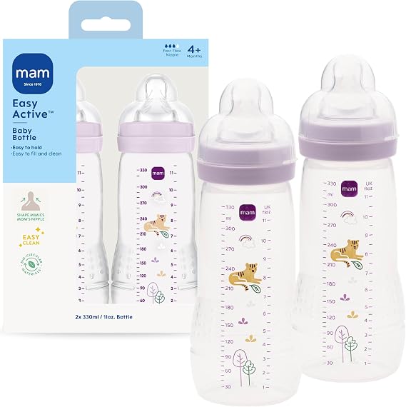 MAM Baby Bottle, Girl, 11 Ounces, 2-Count by MAM