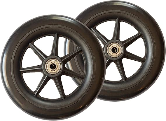 Stander Replacement 6-inch Walker Wheels, 6 Inch Rollator-Wheels for Adults, Seniors, and Elderly, Compatible with Stander's Wonder-Walkers and Wonder-Rollators, Set of 2