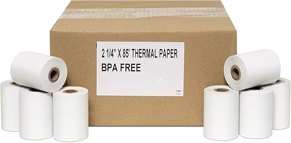 2 1/4" X 85' Thermal Paper (24 Rolls), Works for Verifone Printer Tranz 420, Verifone Vx510, Verifone Vx510le, Verifone Vx570