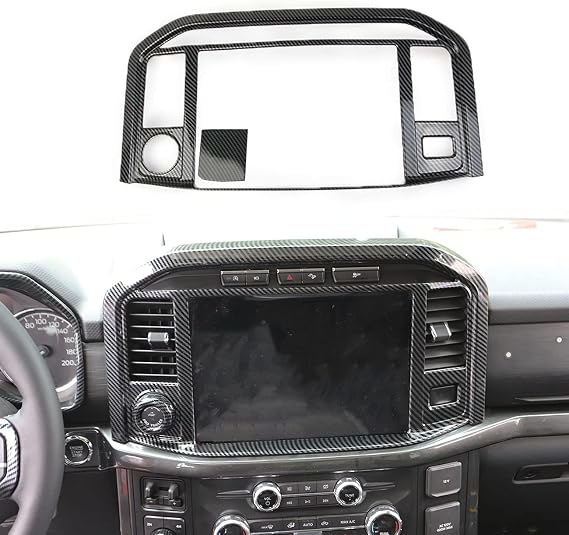 Carbon Fiber Central Control Panel Cover Tirm for Ford F150 2021+(Navigation Screen)