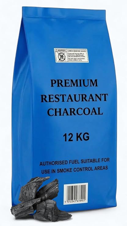 Log-Barn restaurant grade cooking lumpwood charcoal 12kg bag BBQ & Grilling | Large chunks give a longer, hotter burn; ideal catering, hospitality, garden & camping use, low-ash with minimal spitting