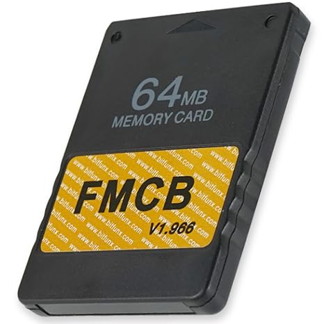 FMCB Free McBoot PS2 Memory Card v1.966, 64 MB, Plug & Play - Black - 1 Pk