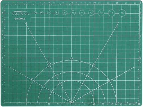 Pacific Arc Double Sided Self Healing Cutting Mat - Thick and Durable Vinyl Rotary Cutting Mat for Sewing & Scrapbook Paper Cutting Mat (09"x 12")