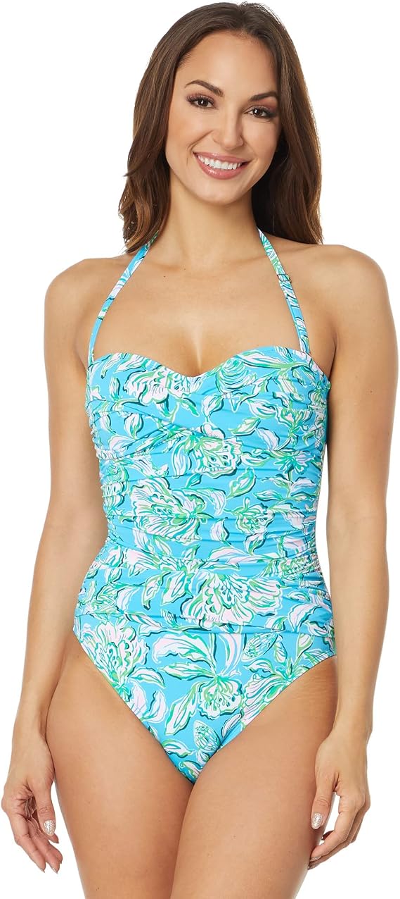 Lilly Pulitzer Womens Flamenco One-Piece Cumulus Blue Chick Magnet 2 One Size