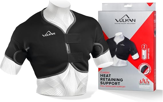 VULKAN Classic Full Shoulder Support, Medium, For Tendonitis, Bursitis, Other Shoulder Injuries, Covers Both Shoulders, Compression & Warmth, Protection for Rehabilitation & Recovery