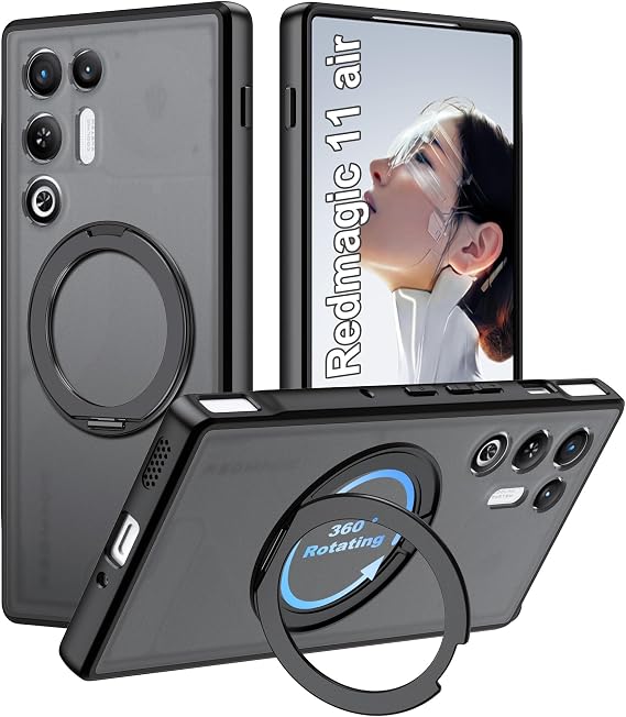 Case for Red-Magic 11 Air with Stand, Anti-Yellow,Shockproof Cell Phone Case,Anti-Skid-transparent Hard Shell,PC Material