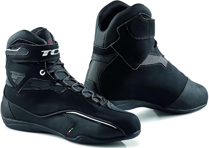 TCX Men's Zeta Motorcycle, Sporty and Waterproof, Shoes Suitable for Urban Use, Microfiber Upper, Laces and Velcro Closure