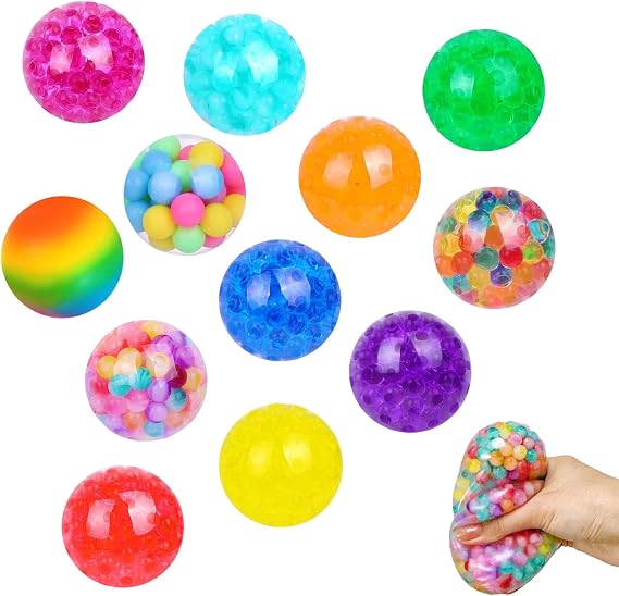 12pcs Random Stress Balls, Squishy Stress Relief Ball for Anxiety Relief, Hand Exercise Flexibility Training for Home, Office Suitable for Relieving Stress in The Office Aged 15+