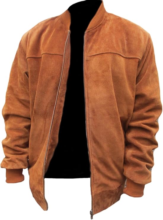 Classyak Men's Fashion SLIMFIT Suede Real Leather Bomber Jacket