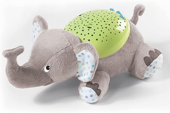 SwaddleMe Slumber Buddies Soother (Gray/Green Elephant) Projector Night Light for Kids with Calming Songs and Sounds