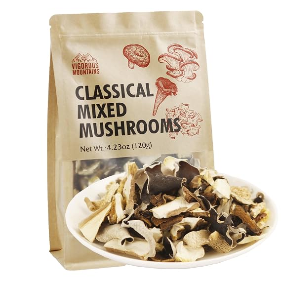 VIGOROUS MOUNTAINS Dried Mixed Mushrooms Blend 4.23oz