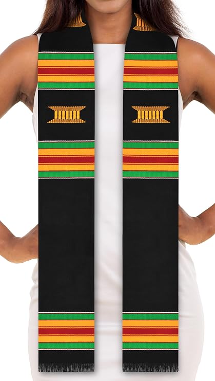 Ready to Customize Authentic Handwoven Kente Cloth Graduation Stole