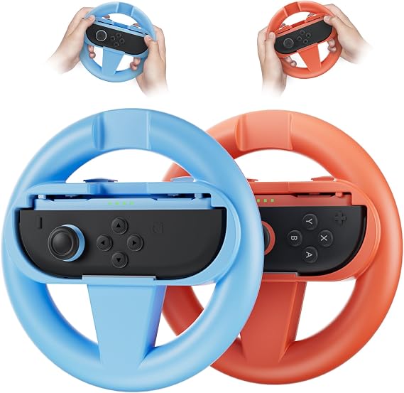 OLCLSS Steering Wheel for Nintendo Switch 2 JoyCon, Switch 2 Accessories Compatible with Switch 2 JoyCon Controllers, Switch 2 Steering Wheel, Racing Wheels for Mario Kart 8, 2 Pack