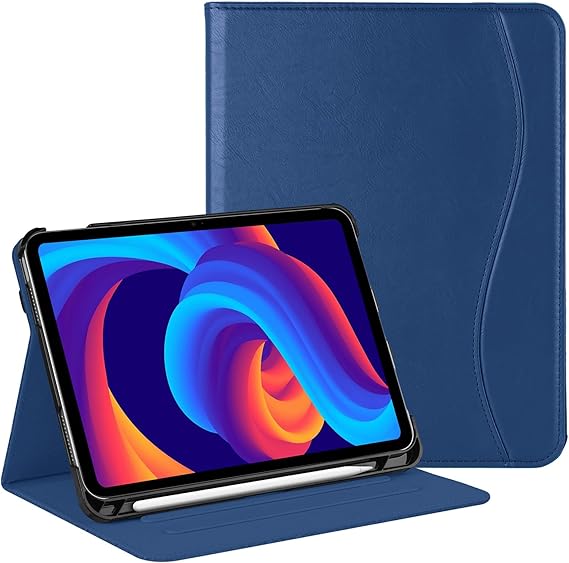 HGWALP Protective Case for iPad (A16) 11th Generation 11 Inch (2025) & iPad 10th Generation 10.9 Inch (2022), Multi-Angle Viewing Stand Cover with Pen Holder & Pocket,-Navy