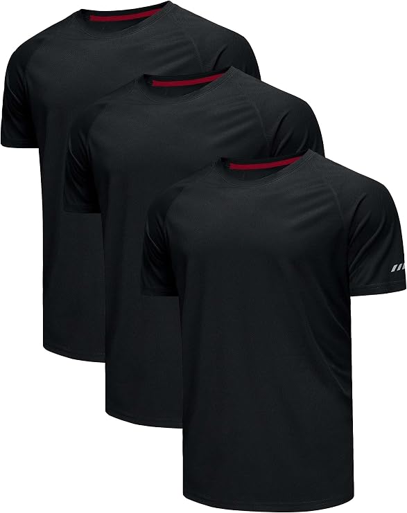 3er Pack T-Shirts Für Herren Fitness Sport Tshirts Herren Funktionsshirt Laufshirt Herren Kurzarm Sommer Fitnessshirt Trainingsshirt Sport Kleidung Männer Atmungsaktive Shirts
