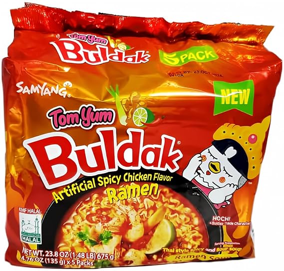 Haul SAMYANG Tom Yum Buldak Chicken Flavor - Thai-Style Spicy and Sour Ramen Soup 23.8 Oz (pack of 1) (Total 5 pcs)