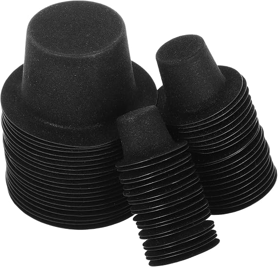 Mini Black Top Hats, 60Pcs Christmas Mini Santa Hat, Plastic Snowman Hats for Crafts