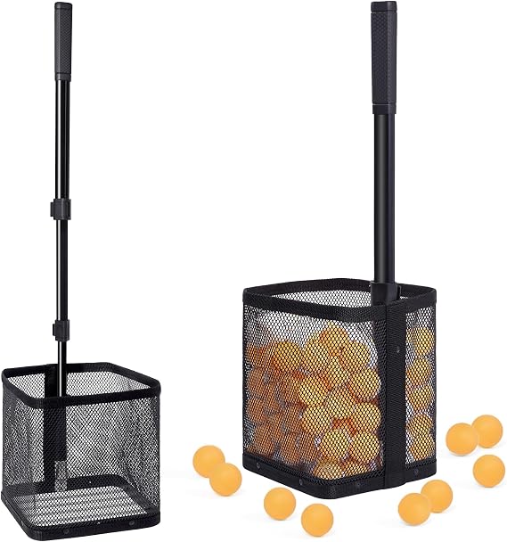 Table Tennis Ball Picker Upper - Retractable Ping Pong Ball Retriever & Storage Collector, Holds 150 Balls