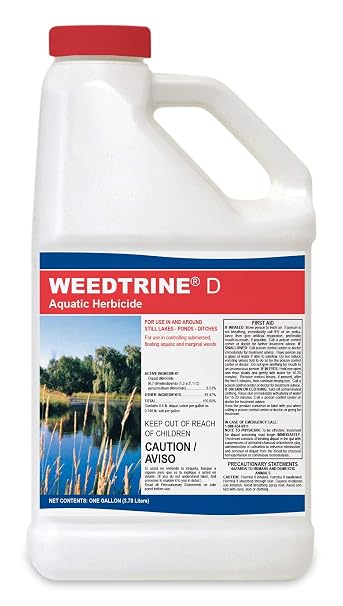 Weedtrine D Aquatic Herbicide 1 Gallon Spray for Fast, Broad-Spectrum Control of Duckweed, Floating, Submersed & Emergent Weeds, Professional-Grade, Easy to Use, Diquat Active
