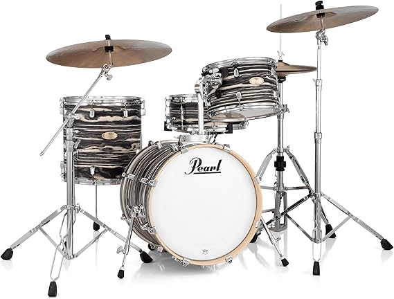Pearl Decade Maple Artisan Limited Edition 4-pc. Bop Shell Pack With All Maple Shells, Satin Lacquer Finish Black Satin Marble