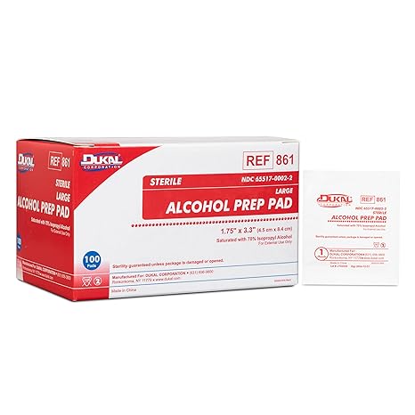 Dukal Alcohol Pad, Sterile (Box of 100)