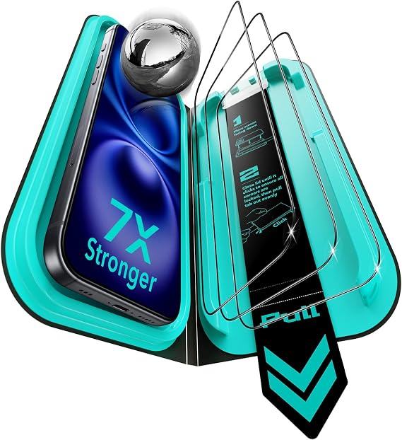 ESR 3 Pack for iPhone 16 Plus/iPhone 15 Plus for Tempered Glass Armorite