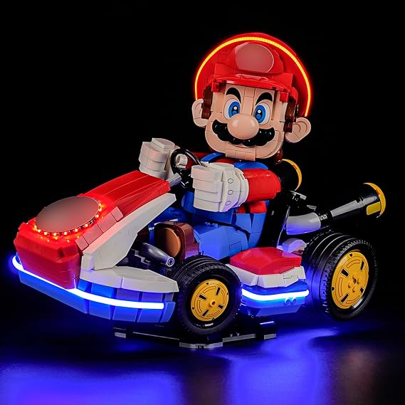 BRIKSMAX Light Kit Designed for LEGO Mario Kart Mario & Standard Kart | Designed for Super Mario 72037 - Hidden wiring - Plug-and-play installation - Enhanced display effect - Model not included