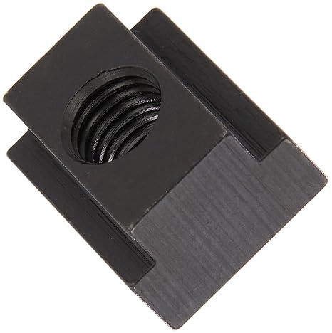 Te-Co 41432 Black Oxide 1018 Steel T-Slot Nut, 1-1/4"-7 TPI, 1-3/2" Height x 2-1/2" Width x 1-3/8" Table Slot (Pack of 2)
