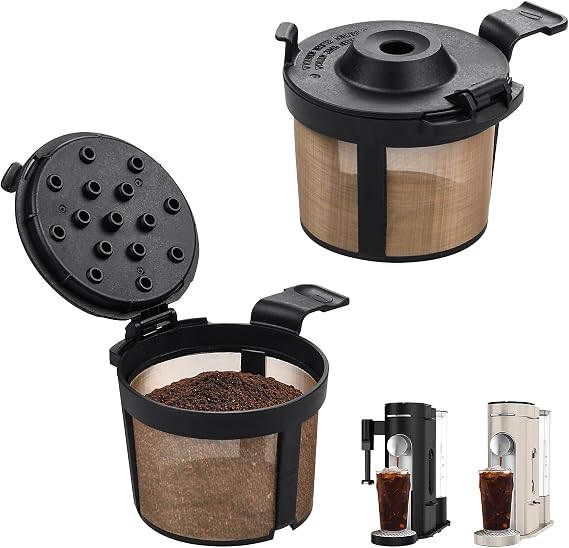 2 Pack Permanent Coffee Filter for Ninja PB051 / PB040 / PB041ST | Reusable Basket Filters Compatible with Ninja Coffee Maker
