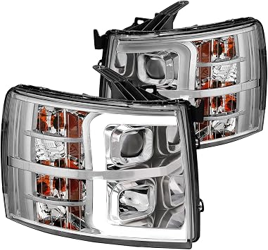 Anzo Usa Chevy Silverado 1500 07-13 / 2500hd/3500hd 07-14 Projector Plank Headlights Chrome