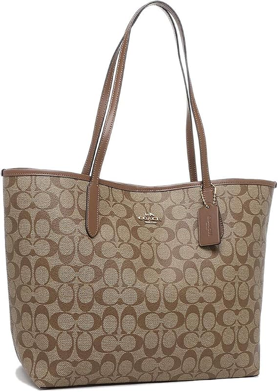 Coach Women's Outlet Tote Bag f5696 City Tote Signature 3 IME74 Khaki Saddle 2