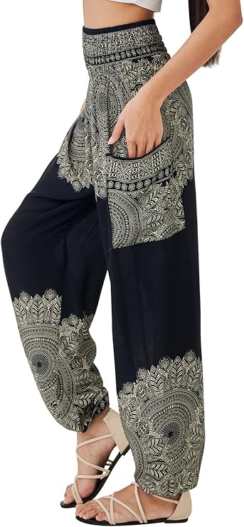 Joob Joob Boho Pants for Women - Hippie Harem Pants Women - Womens Yoga Pants Comfy Bohemian Flowy Hippie Clothes